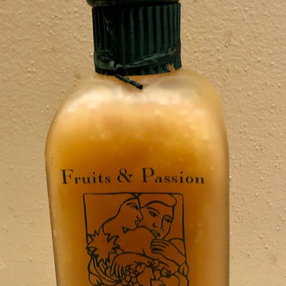 Vintage FRUITS & PASSION Foam Bath Glass Bottle Orange Cantaloup 17 Oz Rare NEW - Picture 4 of 6